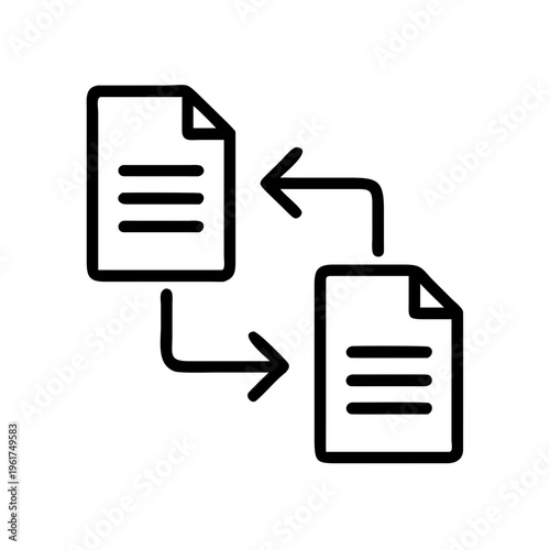 Two documents exchanging information data transfer file sharing copying documents transferring information exchange files