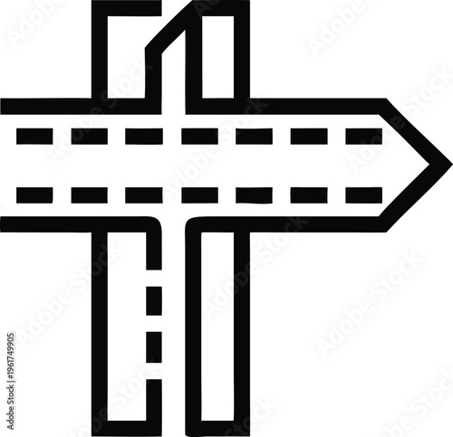 Complex Road Intersection Showing Multiple Paths and Directions for Travel