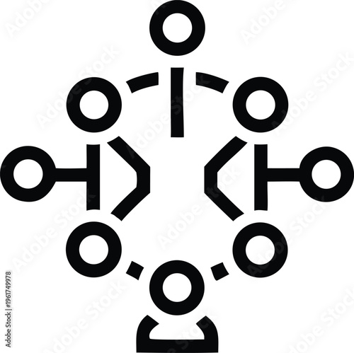Connected People Network Forming a Collaborative Social or Business Community Circle Relationship
