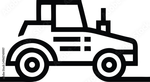 Construction Road Roller Preparing Surfaces for New Pavement Development Projects