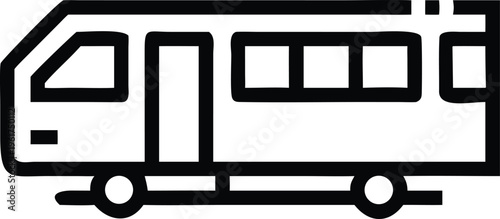Contemporary city bus icon symbolizing convenient public transportation and urban mass transit
