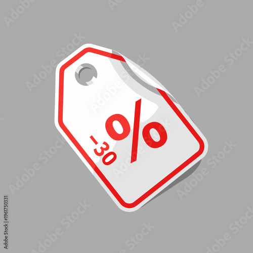 Discount label with percentage symbol.