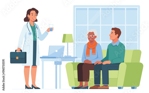 A vibrant red cartoon car drives on a winding road while a long passenger train crosses green hills