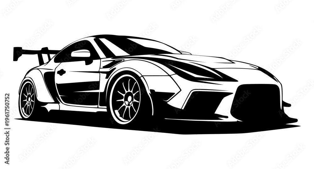 Naklejka premium black and white car design concept vector art 