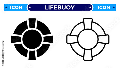 Lifebuoy Emergency Support and Customer Rescue Help Vector Icon Set