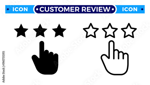 Customer Star Rating Feedback and Interactive User Review Vector Icon Set