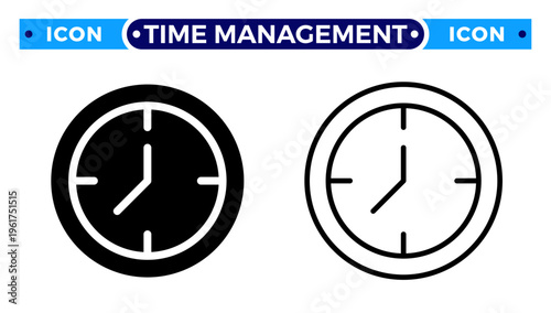 Customer Support Availability and Time Management Schedule Vector Icon Set