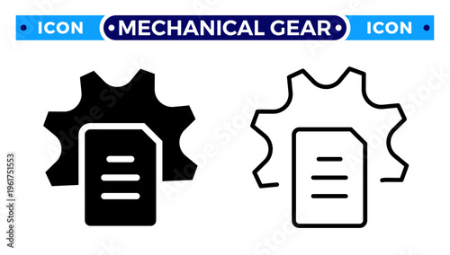 Document Configuration and Technical File Settings Management Vector Icon Set