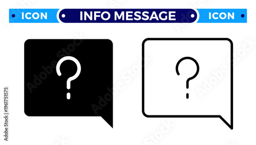 Information Support and Customer Service Info Message Bubble Vector Icon Set