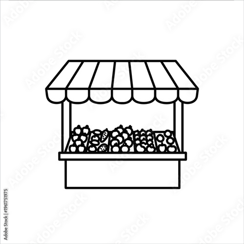 Fresh Fruit Stand Market Display.