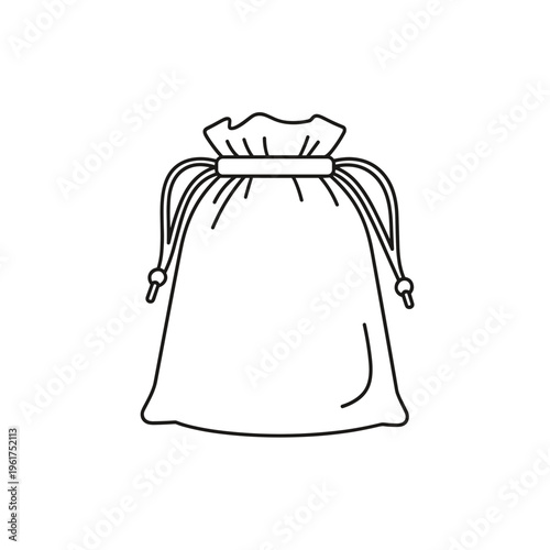Drawstring Bag with Cinched Top.