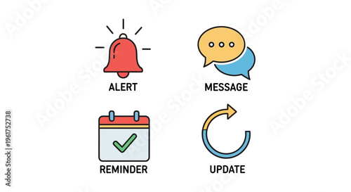 Notification icons for alert message.
