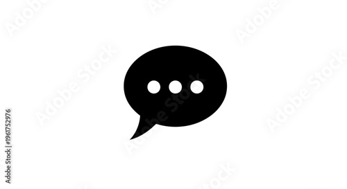 Black speech bubble icon symbol.