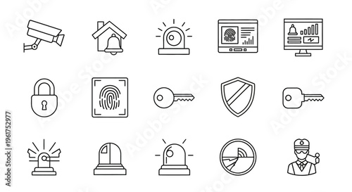 Security icons and symbols set.