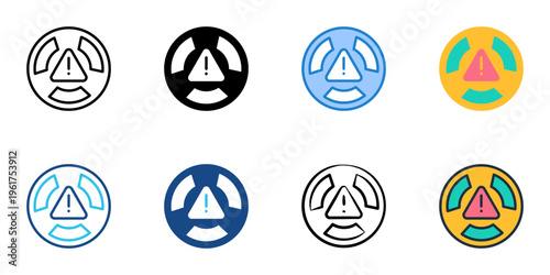 Hazmat icons set multiple style collection. Editable stroke 
