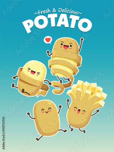 Vintage poster with potato character.