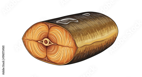 Smoked Salmon Steak Illustration