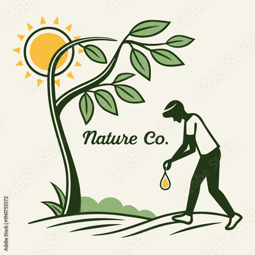 Man planting a tree with a seedling