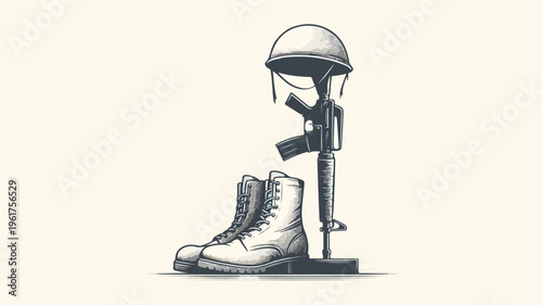 Battlefield Cross Military Fallen Soldier Tribute