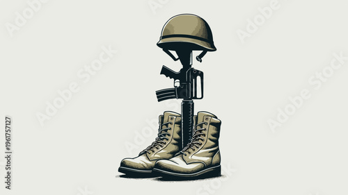 Battlefield Cross Fallen Soldier Memorial