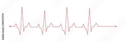 Heart beat graph, heartbeat red line vector, pulse red vector, EKG cardio line red vector illustration isolated on white background. Vector Illustration . EPS 10 .
