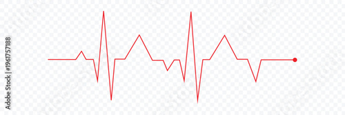 Heart beat graph, heartbeat red line vector, pulse red vector, EKG cardio line red vector illustration isolated on white background. Vector Illustration . EPS 10 .