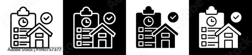 Property Planning Icon Set In Black And White Filled Style Collection 
