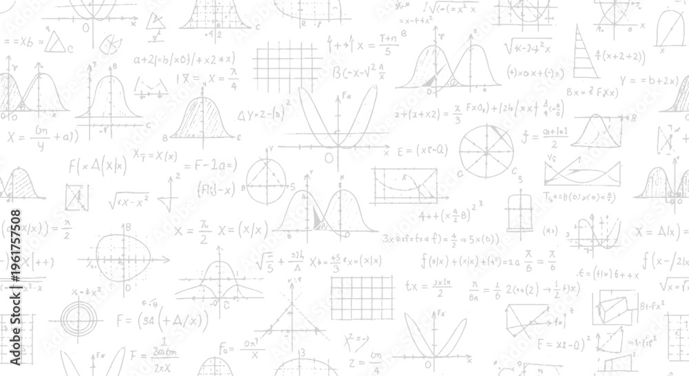 Fototapeta premium Abstract scientific background with sine waves, coordinate axes, and complex mathematical equations for engineering and physics concepts, high tech