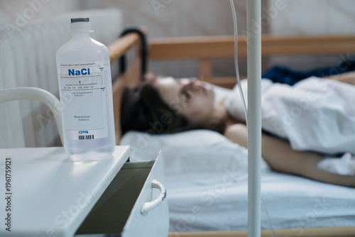 Patient Receiving IV Saline Solution