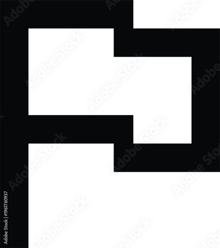Minimalist black flag icon vector