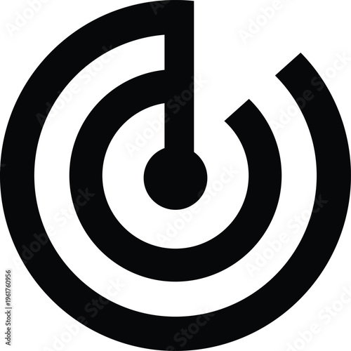 Minimalist power button icon vector