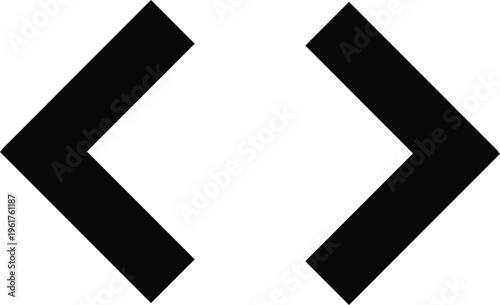 Minimalist code brackets icon vector