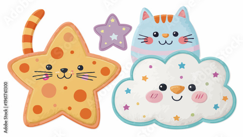 Colorful animal shaped rugs for kids star cat and cloud designs fun home decor