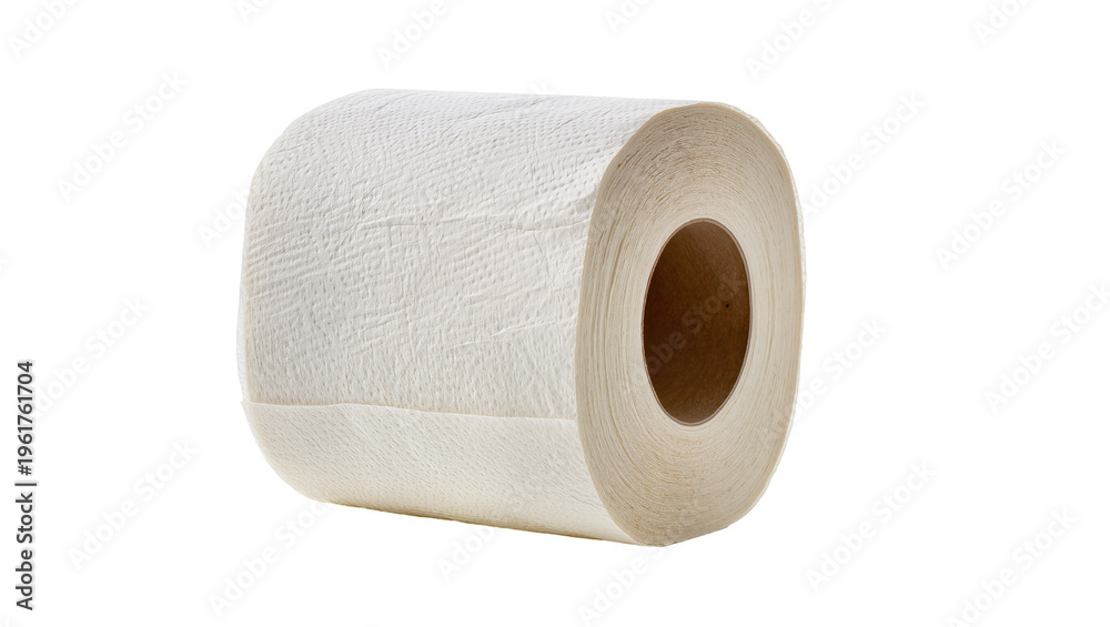 Fototapeta premium Clean, fresh white toilet paper roll, an everyday household essential for comfort and cleanliness.