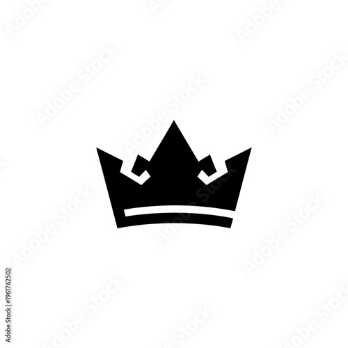 Elegant black crown icon, symbolizing majestic power, supreme authority, and royal dignity. Ideal for luxury branding, awards, and historical-themed design projects