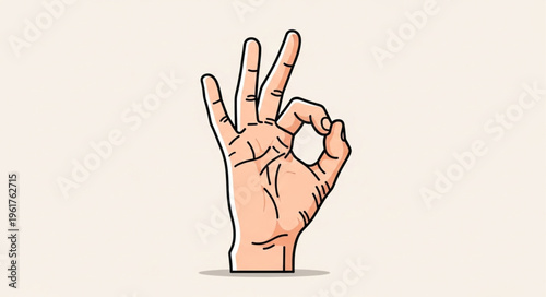 Fotografie Hand gesture making an OK sign with fingers.