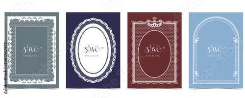 Vintage Lace Rectangle Frame with Crochet Doily Border