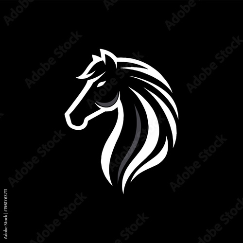 simple modern abstract horse head logo