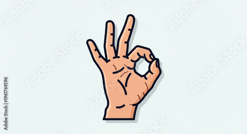 Hand gesture showing OK sign, symbol of approval and agreement.