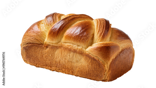 Photos Delicious golden baked brioche loaf with beautiful braids, a classic French swee