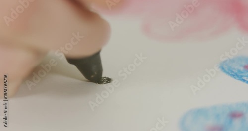 Crayons Child Drawing Yellow Black Bee