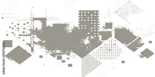 Abstract Geometric shapes and abstract structures intermingle, forming a visually captivating design with a modern, dynamic flair.