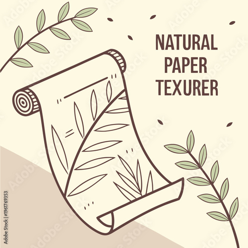 A roll of paper with a leaf pattern