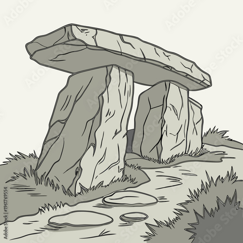 A large stone structure with a flat top