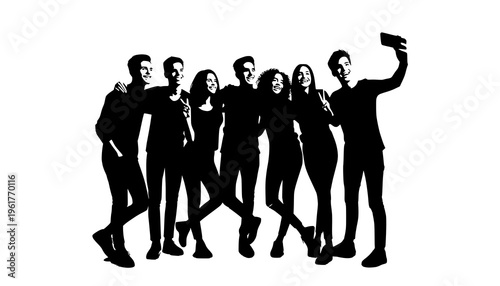 silhouettes of people dancing