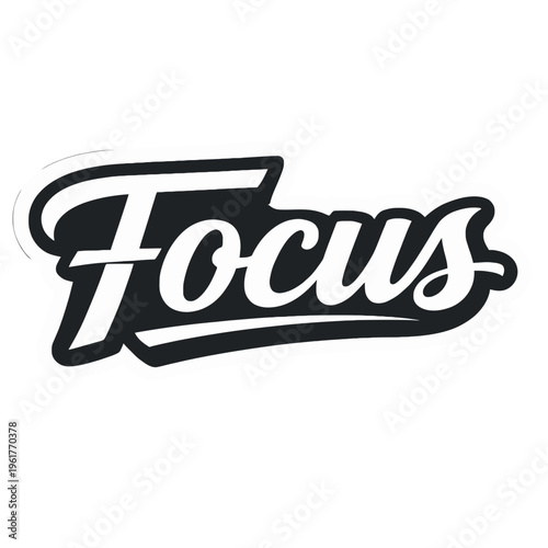 Minimalist Motivational Sticker Featuring the Word “Breathe” or “Focus” in Modern Geometric Typography | Clean Monochrome or Two-Tone Palette with Black, White, or Subtle Gray Shades | Typography