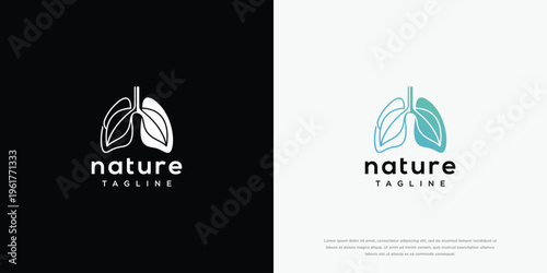 Nature Lungs Logo Design Concept for Health Environment and Wellness