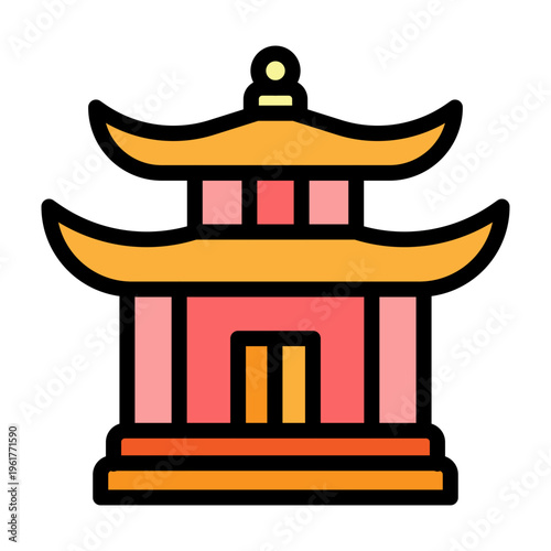 Temple Vector Filled Icon Design