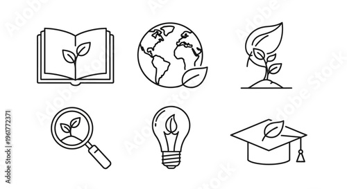Cuadro en lienzo Education and learning concept icons set.