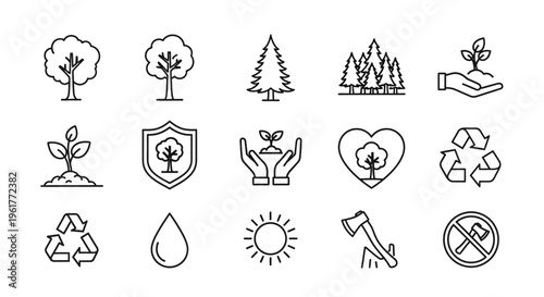 Billede på lærred Eco friendly icons and symbols.